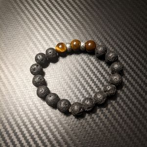 Tiger eye Lava Rock Bracelet